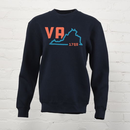 Virginia State Shape Unisex Crewneck