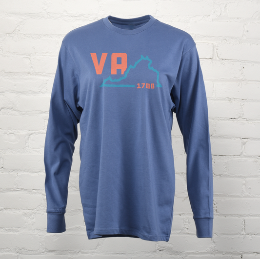 Virginia State Shape Long Sleeve Tee