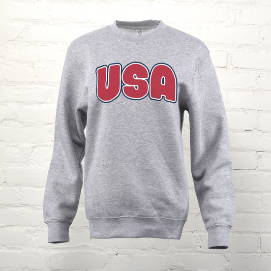USA Bubble Letter Unisex Crewneck