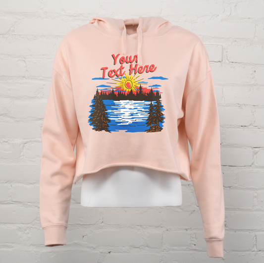 Sunset Lake Custom Crop Hoodie