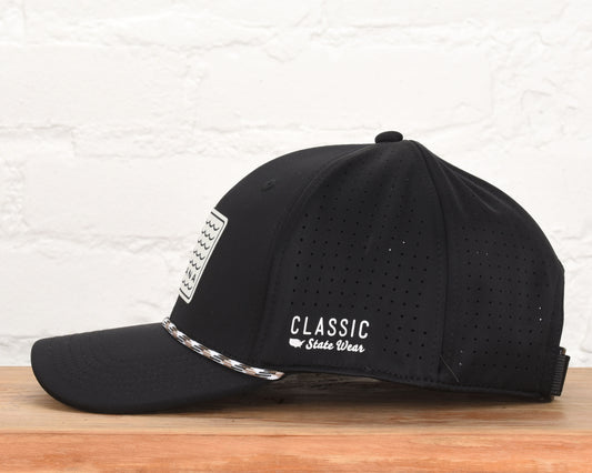 Montana Water Waves Leather Patch Performance Dri-Fit Hat