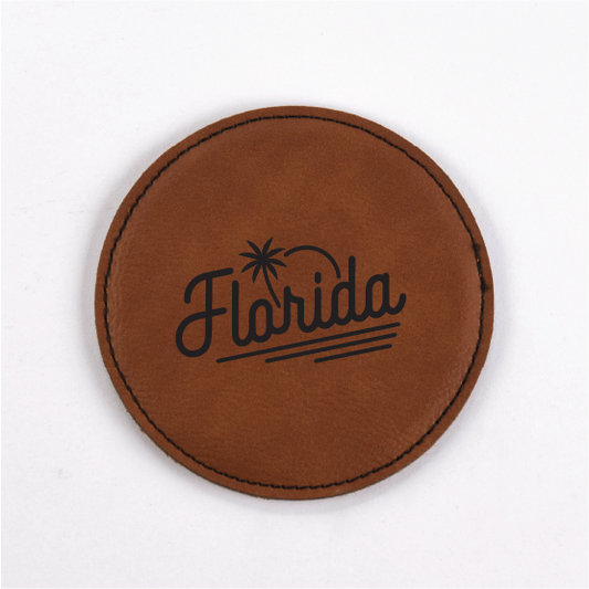 Florida PU Leather Coasters