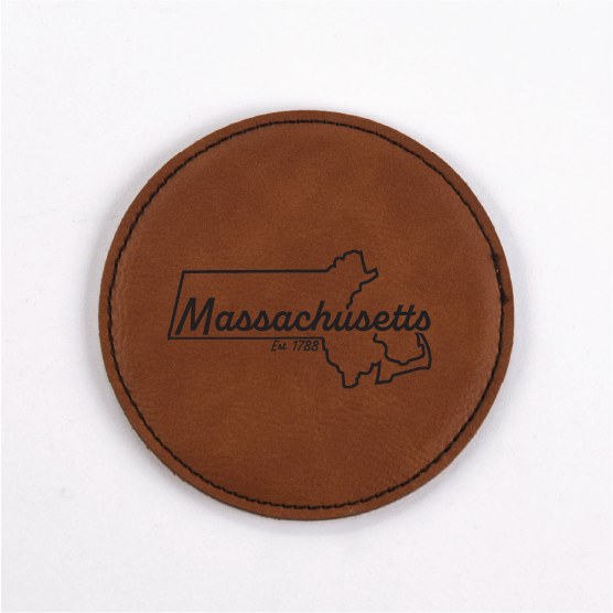 Massachusetts PU Leather Coasters