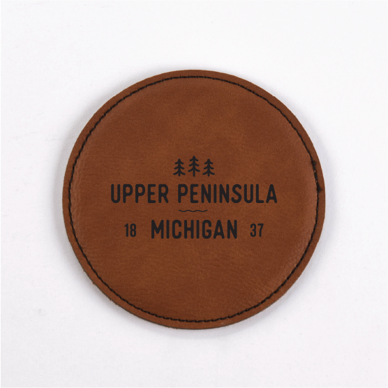 Michigan PU Leather Coasters