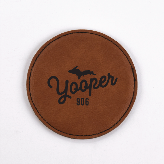 Michigan PU Leather Coasters