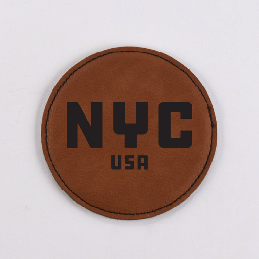 New York PU Leather Coaster