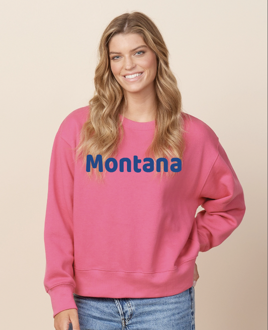 Montana Puff Print Women's Boxy Crewneck