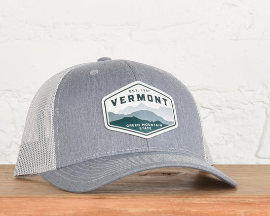 Vermont Mountains Printed leather Patch Snapback