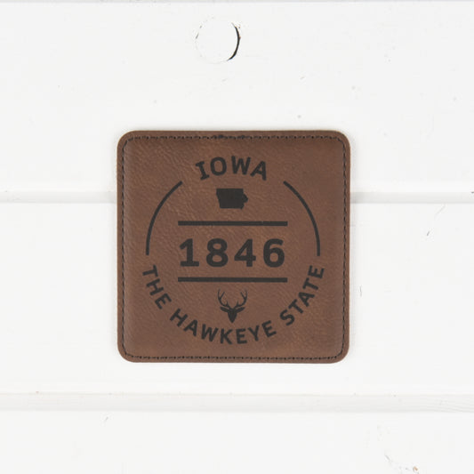 Iowa PU Leather Coasters