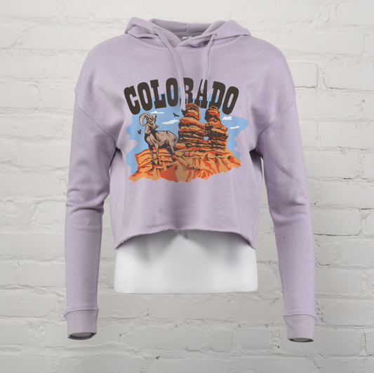 Colorado Big Horn Crop Hoodie