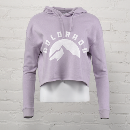 Colorado Mtn Arch Crop Hoodie