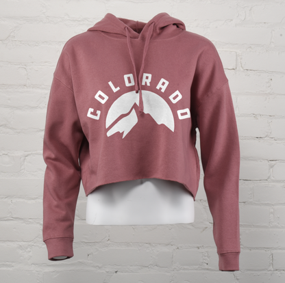 Colorado Mtn Arch Crop Hoodie