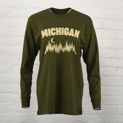 Michigan Treeline Unisex Long Sleeve