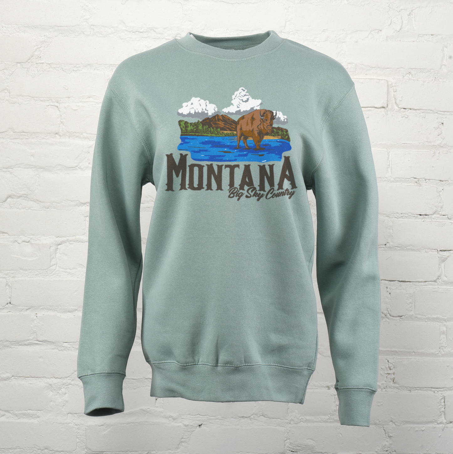 Montana Big Sky Bison Unisex Premium Crewneck