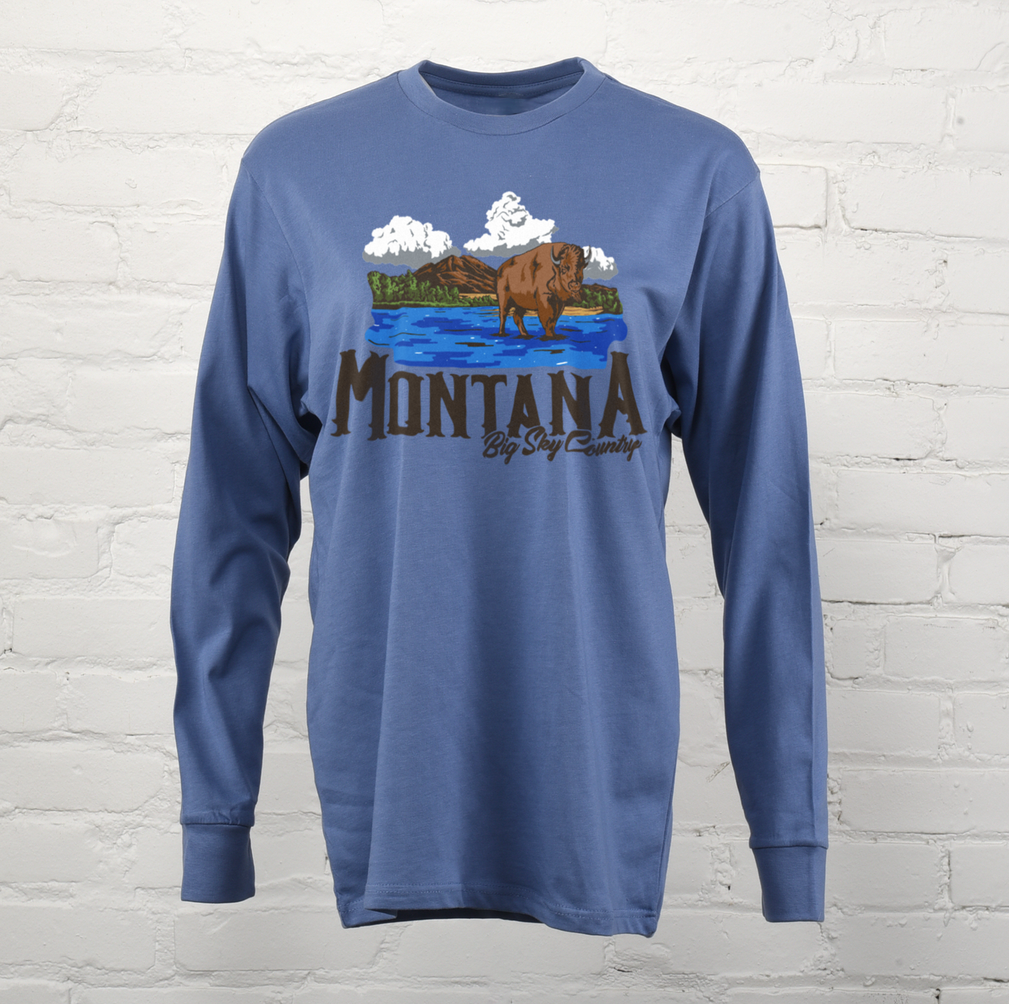 Montana Big Sky Bison Unisex Long Sleeve Tee