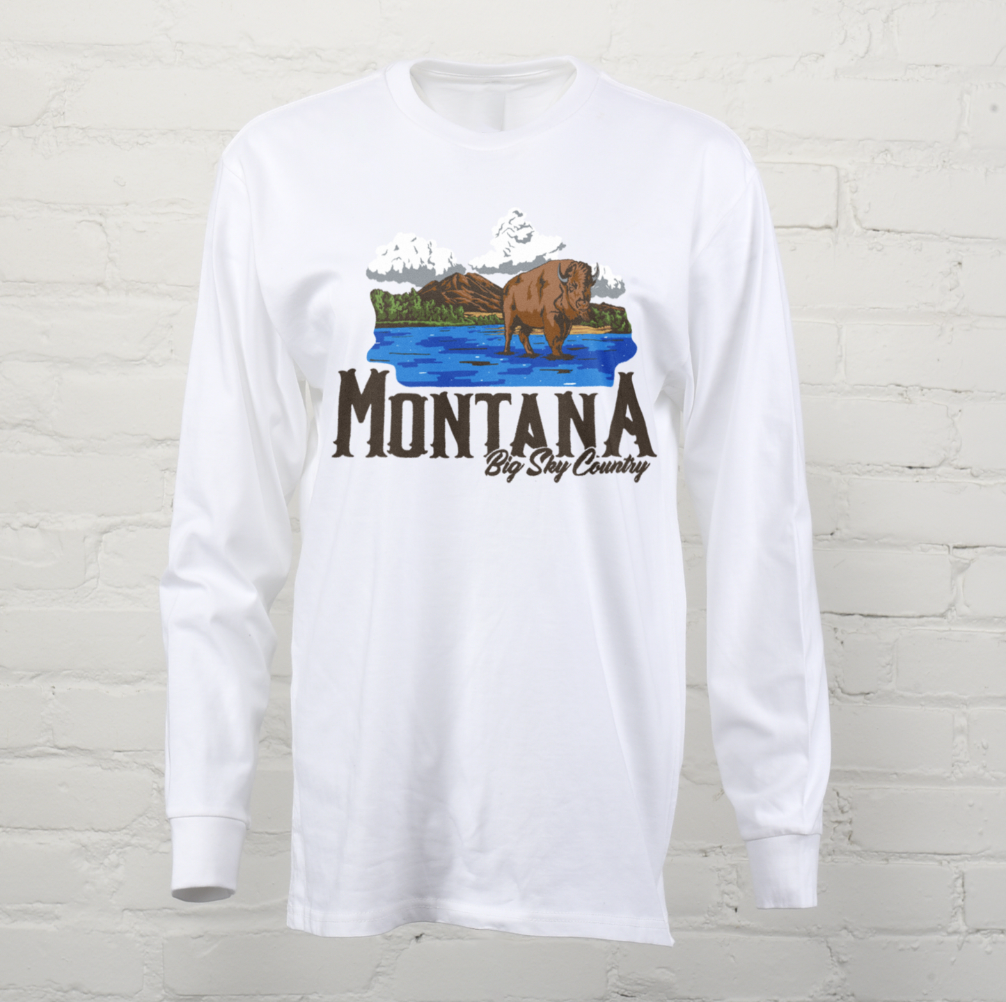 Montana Big Sky Bison Unisex Long Sleeve Tee