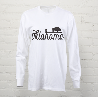 Oklahoma Buffalo Script Long Sleeve Tee