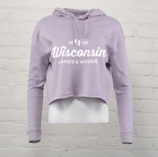 Wisconsin Lakes and Woods Crop Hoodie