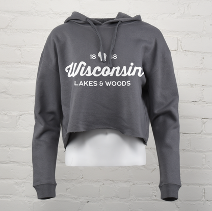 Wisconsin Lakes and Woods Crop Hoodie