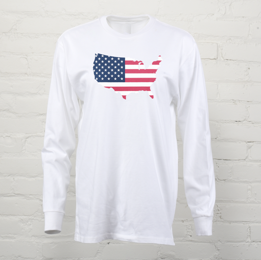 USA Stars & Stripes Unisex Long Sleeve Tee