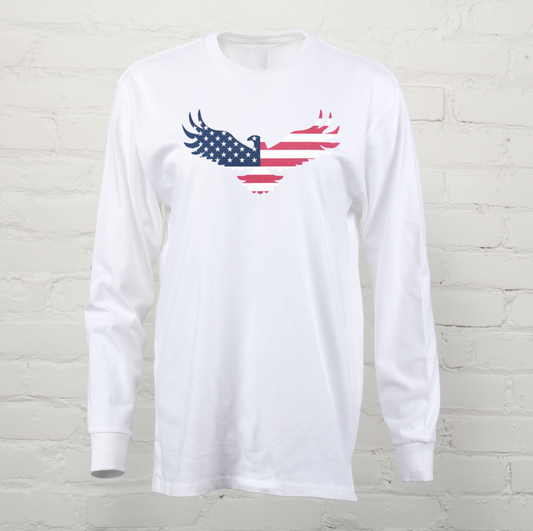 USA Eagle & Stripes Unisex Long Sleeve Tee