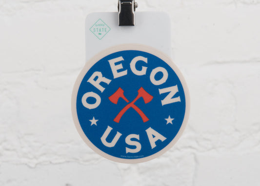 Oregon Axe Circle Sticker