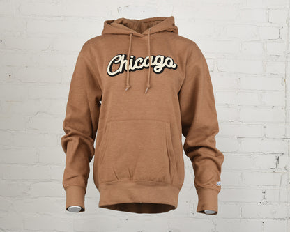 Chicago Script Felt Embroidery Hoodie