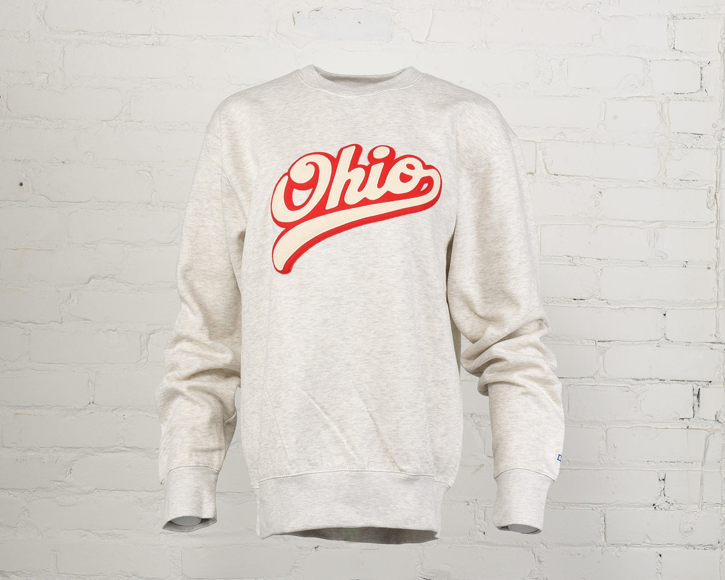 Ohio Script Felt Embroidery Crewneck