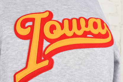Iowa Script Felt Embroidery Crewneck