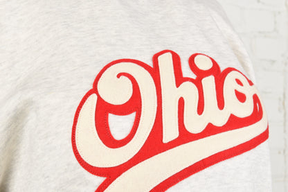 Ohio Script Felt Embroidery Crewneck