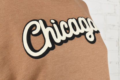 Chicago Script Felt Embroidery Hoodie