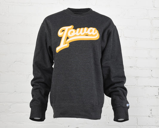 Iowa Script Felt Embroidery Crewneck