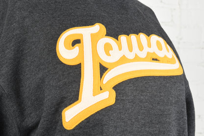 Iowa Script Felt Embroidery Crewneck
