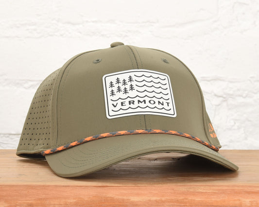 Vermont Water Waves Leather Patch Performance Dri-Fit Hat
