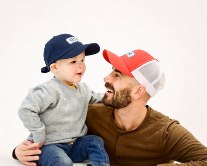 USA Printed Leather Patch Kids Hat
