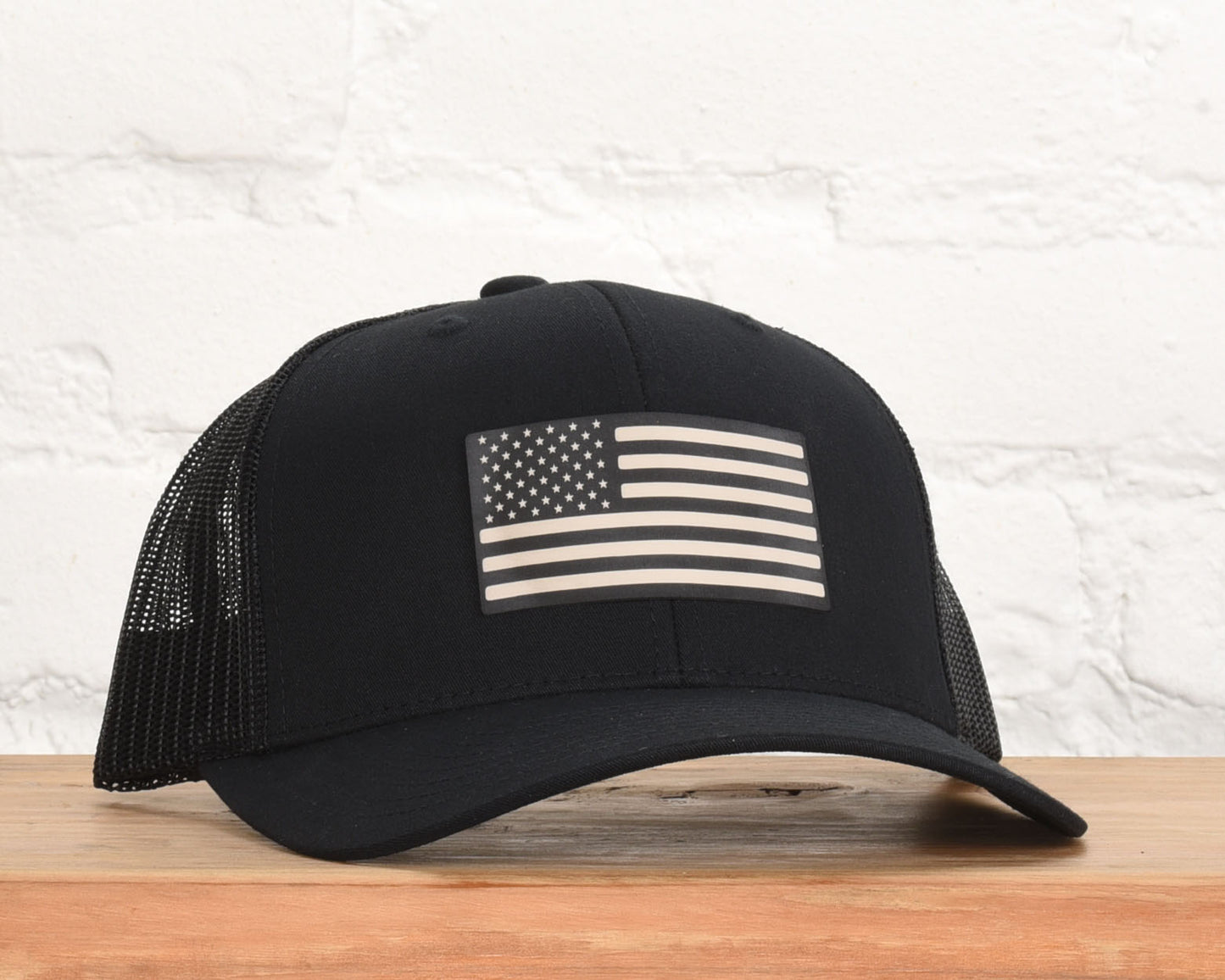 American Flag Leather Patch Snapback