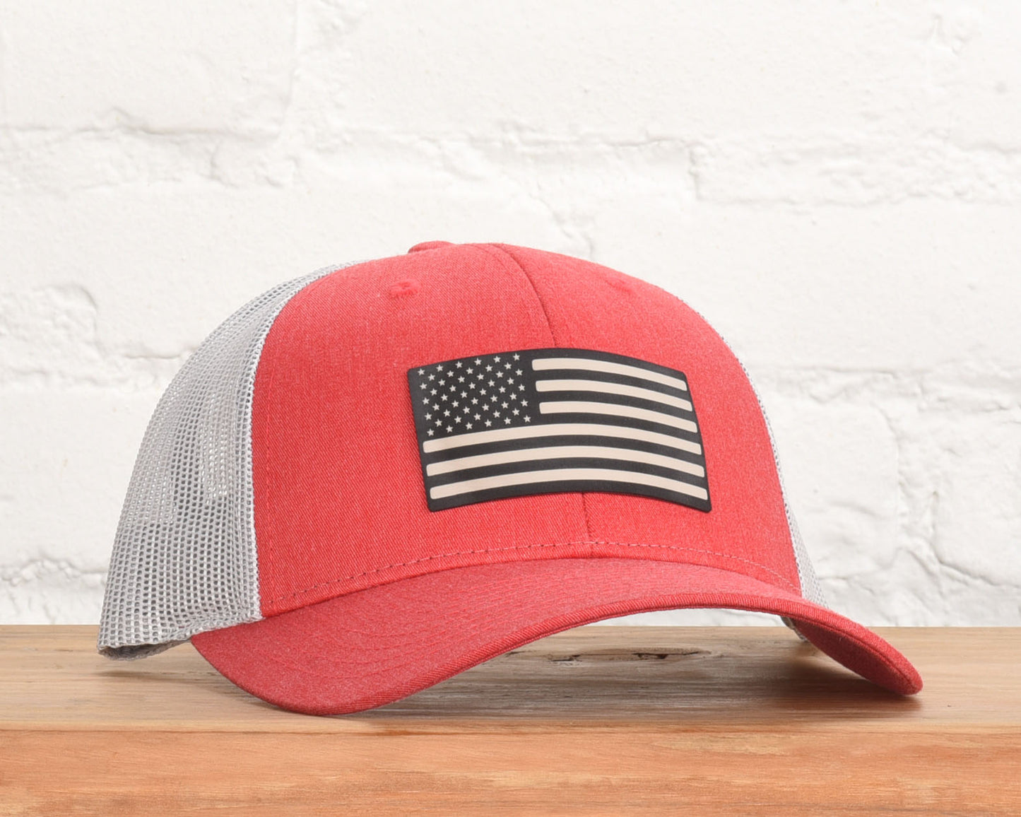 American Flag Leather Patch Snapback