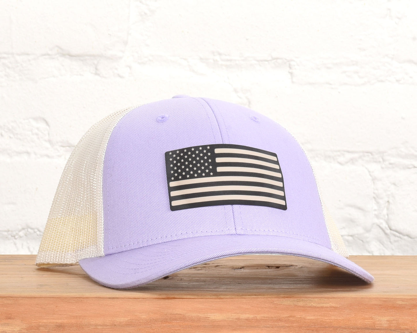 American Flag Leather Patch Snapback