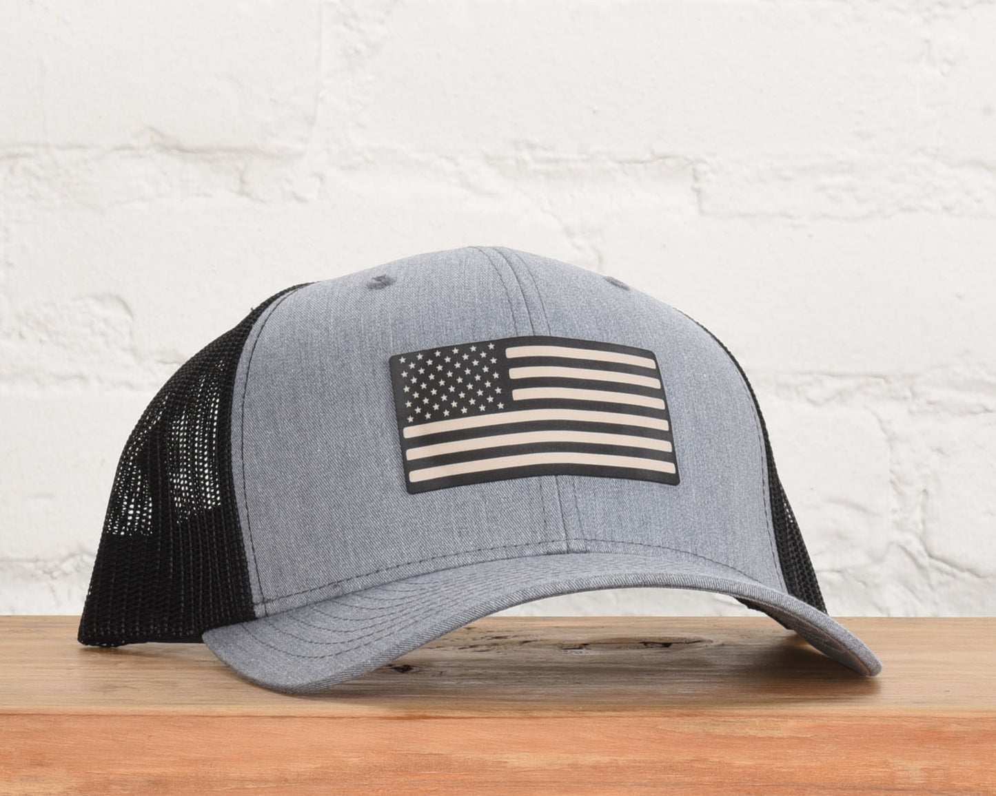 American Flag Leather Patch Snapback