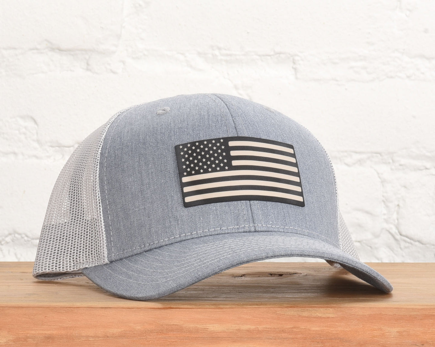 American Flag Leather Patch Snapback