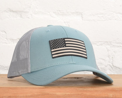 American Flag Leather Patch Snapback