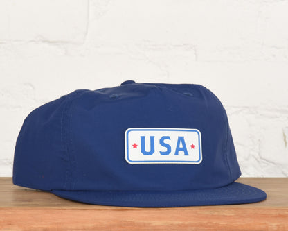 USA Printed Leather Patch Surf Cap