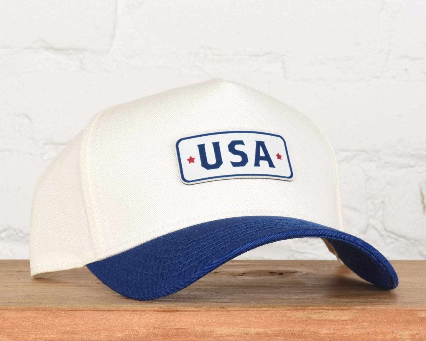 USA Printed Leather Two Tone Snapback