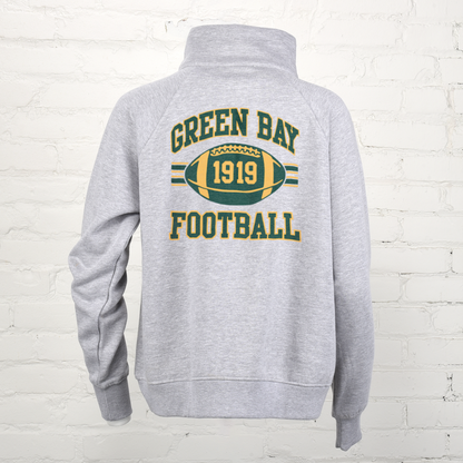 Wisconsin Women's 1/4 Zip GB Football Boxy Sweatshirt