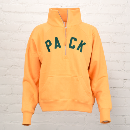 Wisconsin Women's 1/4 Zip GB Football Boxy Sweatshirt