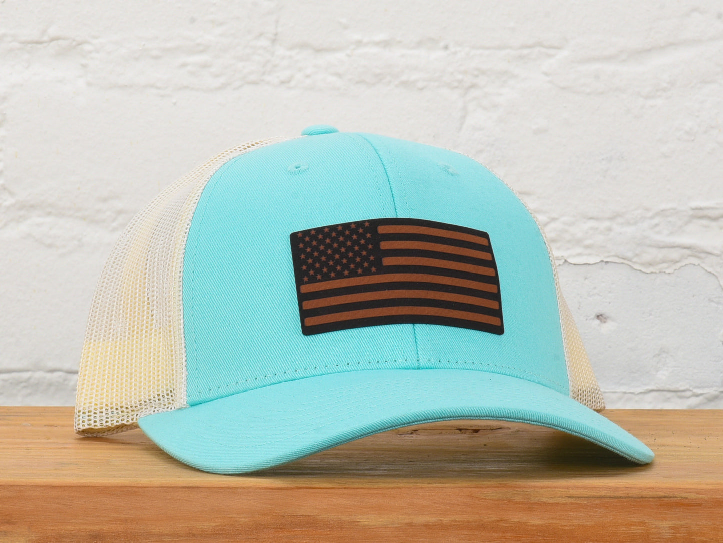 American Flag Leather Patch Snapback