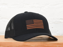 Load image into Gallery viewer, American Flag Leather Patch Snapback