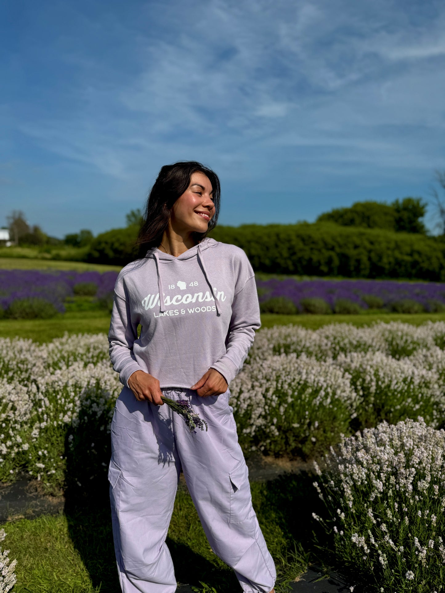 Wisconsin Lakes and Woods Crop Hoodie