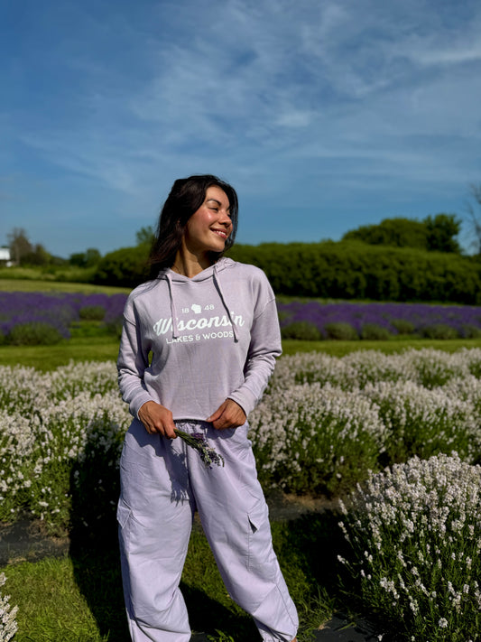 Wisconsin Lakes and Woods Crop Hoodie
