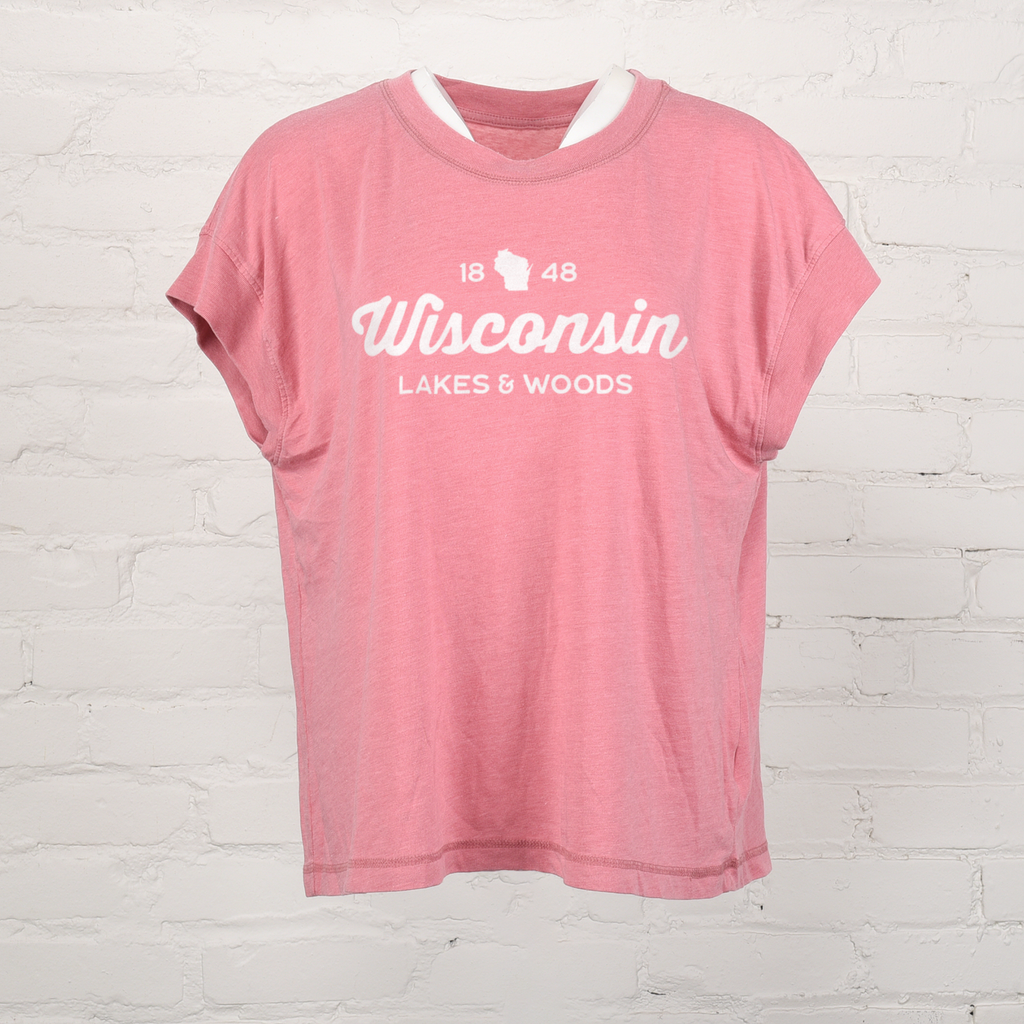 Wisconsin Women's Vintage Washed Boxy Tee